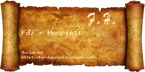 Für Henriett névjegykártya